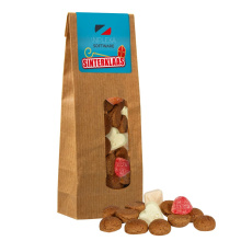 Sinterklaas kraft zakje met venster en 100 gram snoep - Topgiving